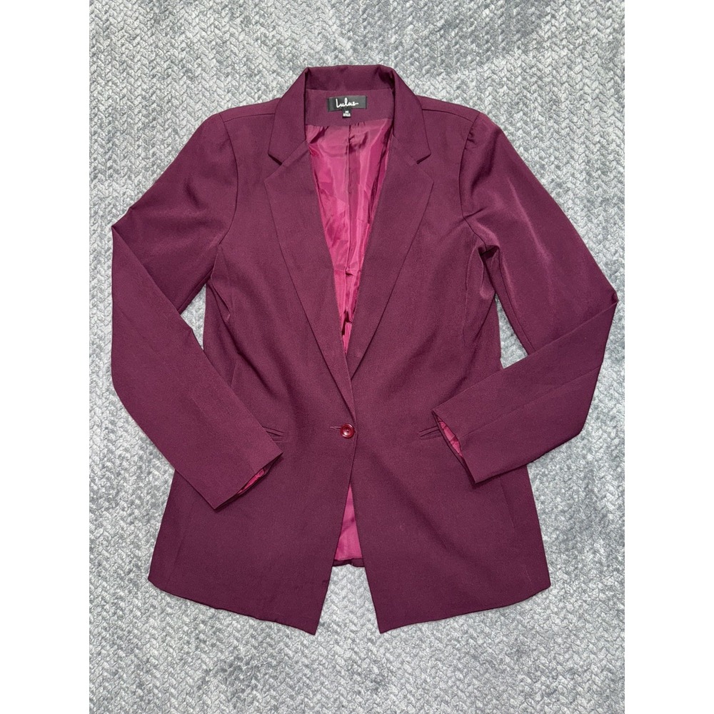 Lulus Women's Level Up Plum Purple Blazer Stretch One Button Size M